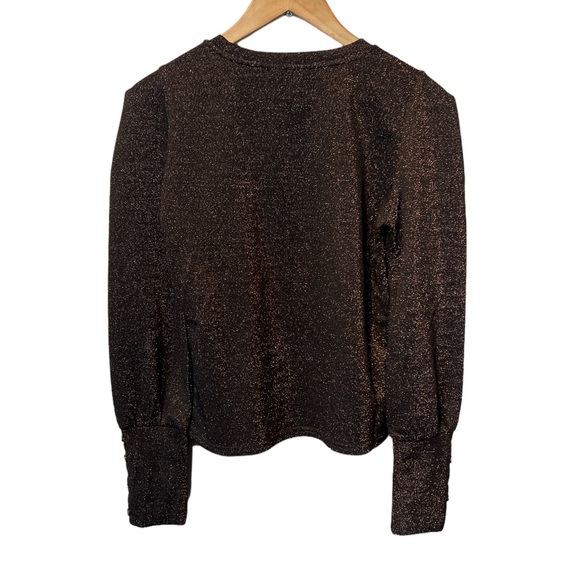 DKNY metallic structured shoulder crop sweater Small - Picture 2 of 6